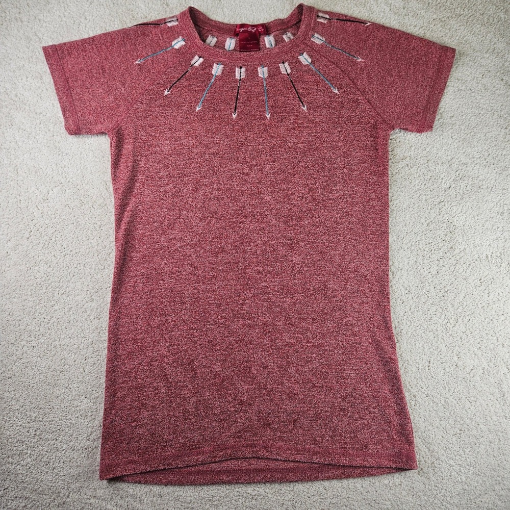 Cowgirl Tuff Co Arrow Embroidered Knit Western Top Women's Size‎ Small Casual